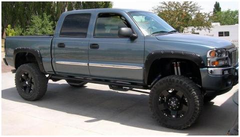 Pocket Style Fender Flare 4 PC Set For 1999-2007 Silverado 1500/1500 HD/2500/2500 HD/3500, Sierra 1500/1500 Classic/2500 HD/2500 HD Classic/3500/3500 Classic Husky Liners