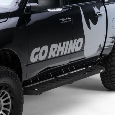 RB10 Running Boards With Mounting Brackets Textured Black 2019-2026 Ram 1500 Extended Cab Go Rhino