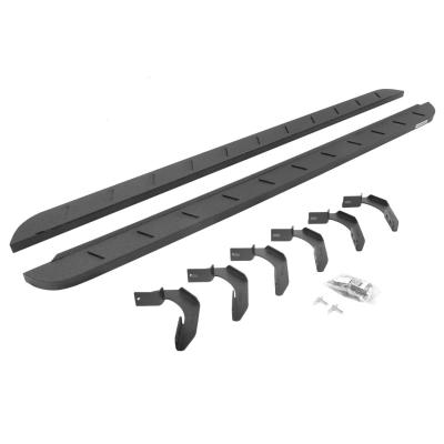 RB10 Slim Line Running Boards With Mounting Brackets Protective Bedliner Coating 2005-2026 Nissan Frontier Go Rhino