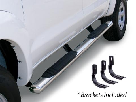 4 Inch OE Xtreme SideSteps With Mounting Bracket Kit Polished Stainless Steel 2004-2014 Ford F-150 Crew Cab Go Rhino