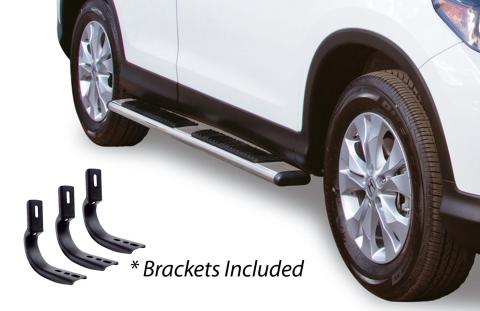 5 Inch OE Xtreme Low Profile SideSteps With Mounting Bracket Kit Polished Stainless Steel 2011-2019 Ford Explorer Go Rhino
