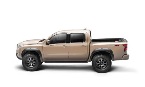 Black Pocket/Rivet Style Smooth Finish Front Fender Flares For 22-26 Nissan Frontier Bushwacker