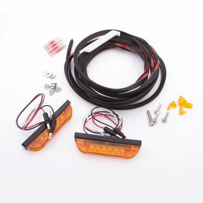 Wire LED Marker Light Kit For Flat Style Fender Flares 1987-2006 Jeep Wrangler Bushwacker
