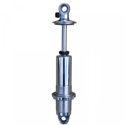 Polished HQ Coil-Over Shock W/ 5.2 Inch Stroke And 2 Inch Stud Mount Universal 1 Rebound Adjustable Shock Spring Mounts Delrin Spring Washers And Bearing Spacers 1/2 Inch And 5/8 Inch 11.55 Inch X 16.7 Inch W/ A 14 -14.75 Inch Ride Height Ridetech