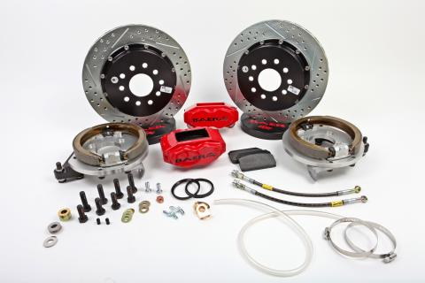 SS4 Plus Brake System Rear 60-87 Chevy/GMC C10 2WD Trucks W/OE Large Pattern 10/12 Bolt C-Clip (Bih) Housing Ends 5 Lug (5X5 Inch BC) Monster Green Baer Brakes