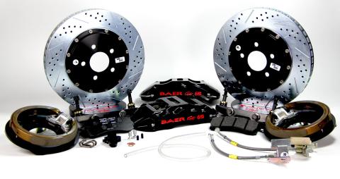 Brake System 14 Inch Rear Extreme+ w/Park Brake Black 78-87 GM G Body BAER Brakes