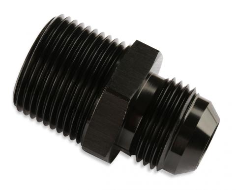 Straight -6 AN To 3/8 Inch NPT Adapter Black NPT to AN Flare Fitting 6061 Aluminum Construction Mr Gasket