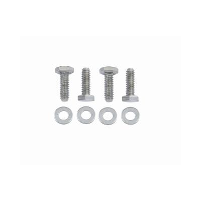 Chrome Valve Cover Bolts Hex Head 4 per set. 1/4-20 x 3/4 Inch, 1/4 Inch AN washers Mr Gasket