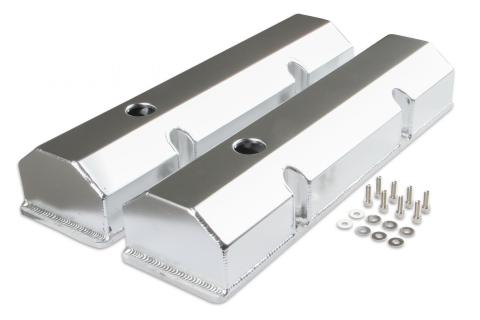 Fabricated Aluminum Valve Covers Silver Finish Fits 1960-1986 Chevrolet 262-400 Gen I Small Block Mr Gasket