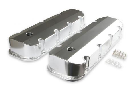 Fabricated Aluminum Valve Covers with Breather Holes Short Bolt Fits 1965-2000 Chevrolet 396-454 Big Block Mr Gasket