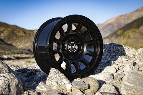 Hulse 17 X 8.5 / 6 X 5.5 25MM Offset 5.75 Inch Back Space Satin Black, ICON Alloys