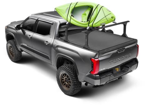 Revolver X4ts Hard Rolling Truck Bed Cover 2007-2021 Toyota Tundra 5 Foot 6 Inch Bed with Deck Rail System without Trail Special Edition Storage Boxes BAK