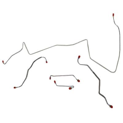 Front Brake Line Kit For 67 Pontiac Lemans w/ Power Disc Non-Ram Air or HO Engine 7/16 Inch Port in Metering Valve Stainless Fine Lines