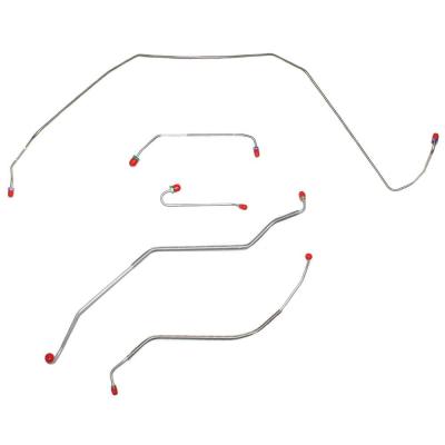Front Brake Line Kit For 67 Buick Skylark GS w/ Power Disc 7/16 Inch Port in Metering Valve Steel Fine Lines