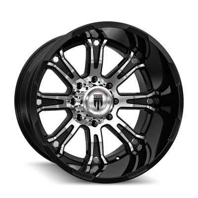 Bomb AT154 Gloss Black Machined 22X14 5-139.7 -76MM 87.1MM Off Road Wheels American Truxx