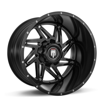 Warrior AT165 Gloss Black Milled 20X12 5-139.7 -44MM 110.3MM Off Road Wheels American Truxx