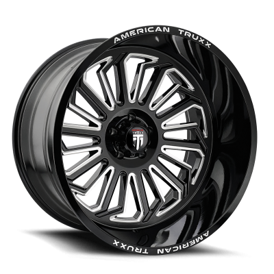 Butcher AT1916 Gloss Black Milled 20X9 5-139.7 -12MM 87.1MM Off Road Wheels American Truxx