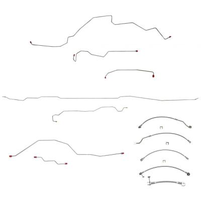 99-01 Ford F-250 / F-350 Super Duty 4wd, Rwabs, Staggered Rear, Reg Long / Extended Short Bed, Complete Brake Line & Hose Kit Stainless Fine Lines