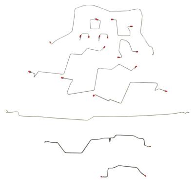 98-01 RAM 1500, 4wd, All Abs, Quad Cab, Long Bed Brake Line Kit Fine Lines