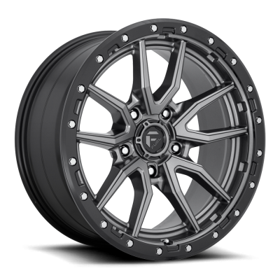 Aluminum Wheels 20X10 Rebel D680 5 On 139.7 Matte Gunmetal Gray Black Bead Ring 78.1 Bore -18 Offset Fuel Off Road Wheels