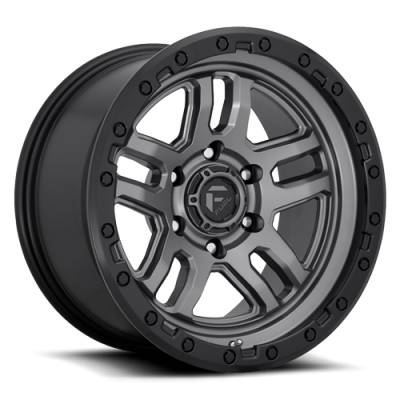 Aluminum Wheels 18X9 AMMO D701 6 On 135 Matte Gunmetal Gray W/Black Bead Ring 87.1 Bore 20 Offset 5 Spoke Fuel Off Road Wheels