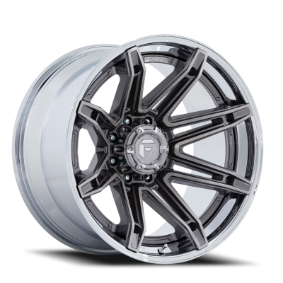 Aluminum Wheels 20X10 Brawl FC401AP 8 On 180 Platinum Silver Chrome Lip 124.2 Bore -18 Offset Fuel Off Road Wheels
