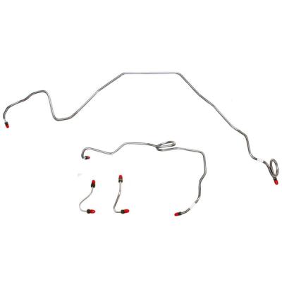 Front Brake Line Kit For 86-89 GM F-Body w/ V8 Front Brake Line Kit Early Design Fine Thread M/C Stainless Fine Lines