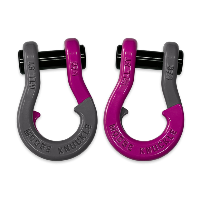Jowl Recovery Split Shackle 3/4 Gun Gray and Pogo Pink Combo Moose Knuckle Offroad