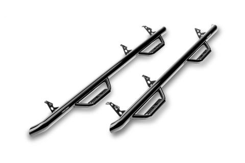Nerf Step Bar Wheel-to-Wheel without Bed Access (2 Steps per Side) 3 Inch Main Tube Diameter 2015-2025 Chevy Colorado/GMC Canyon 5 Foot Bed Crew Cab Gloss Black NFab