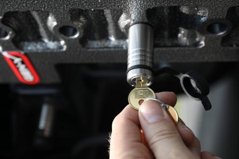 2 Pack (2) 5/8 Inch x 3-1/8 Inch Span Hitch Locks 4 Keys Included Fitment: Phantom 5K Phantom X 7K & 16K Mega Duty 10K & 16K Boss 10K & 16K Glyder 7K Gen Y Hitch