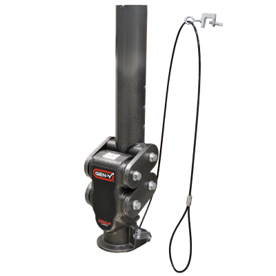 Spartan Torsion Flex Snap Latch 2.5 Inch Offset 4 Inch Round Tube Gooseneck 2 5/16 Inch Coupler Standard Height 4.5K TW 25K Towing Includes GH-098 Pin & Pull Rod Gen Y Hitch