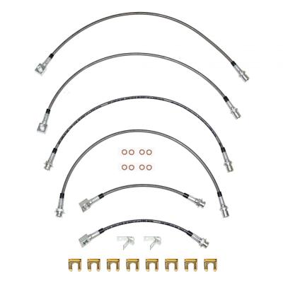 2011-2014 GM 2500 Hd / 3500 Hd 6.0l 4wd, Brake Hose Kit Braided Flex Hose Fine Lines