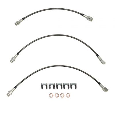 74-80 International Scout Ii, Brake Hose Kit Braided Flex Hose Fine Lines