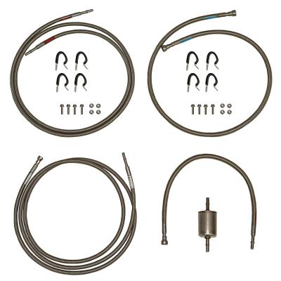 01-03 GM GM 2500hd / 3500 Crew Cab Gas Engine, Quick Fix Fuel Line Kit Braided Stainless Fine Lines