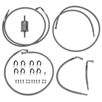 04-06 GM 1500 Full Size Suv With Flex Fuel And With A Fuel Filter, Quick Fix Fuel Line Kit: Braided Stainless Fine Lines