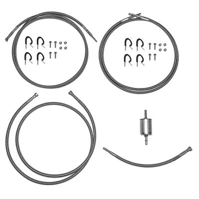 01-03 GM 2500hd / 3500, Ext Cab With Gas Engine Complete Braided Stainless Fuel Line Kit Fine Lines