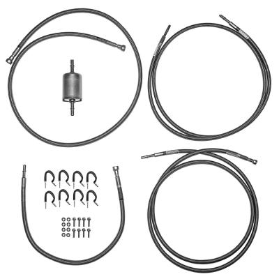 99-03 GM 1500 Truck, Reg Cab With V8 Complete Braided Stainless Fuel Line Kit Fine Lines