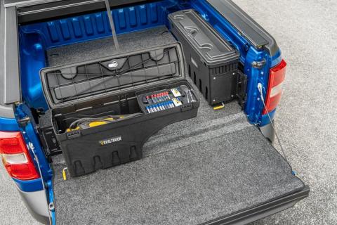 Truck Bed Storage Box Swing Case 2022-2026 Ford Maverick Drivers Side Black Smooth UnderCover