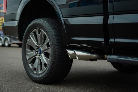 F150 Cat Back Exhaust System For 15-20 Ford F150 Split Rear Dual Exit 3 Inch Intermediate And 3 Inch Tail Pipe 4.5 Inch Black Tip Muffler Incl Hardware Incl Tip Incl Pypes Exhaust