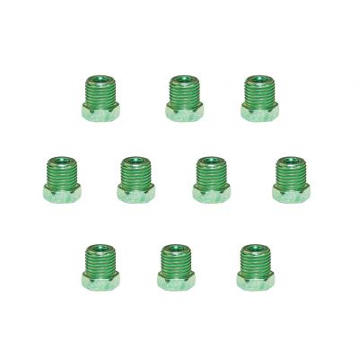 Sp05-10- 10pack: Sp05 - 3 / 16, 1 / 2-20, 9 / 16 Hex Fitting Inverted Green Fine Lines