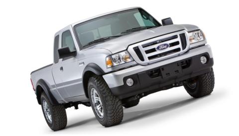 Black Extendafender Style Smooth Finish 4-Piece Fender Flare Set For 1993-2011 Ford Ranger Bushwacker