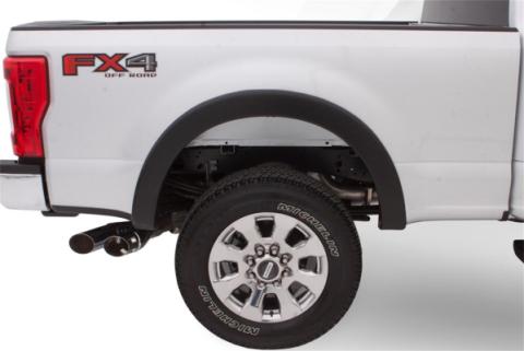 Black OE Style Smooth Finish 4-Piece Fender Flare Set For 1992-1996 Ford Bronco, F150, F250 1992-1997 F350 Super Duty W/96 Inch Bed Bushwacker