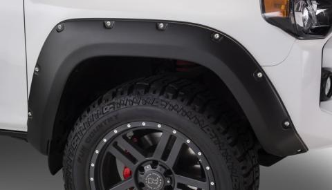 Black Pocket/Rivet Style Smooth Finish 4-Piece Fender Flare Set For 2014-2022 Toyota 4Runner (Excludes Limited) Bushwacker