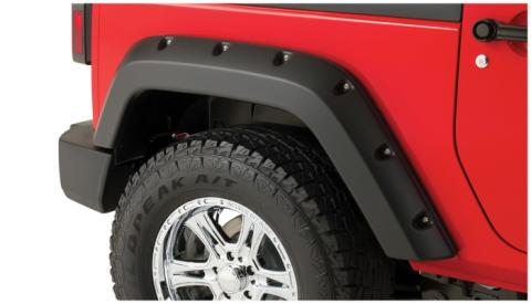 Black Pocket/Rivet Style Smooth Finish Rear Fender Flares For 2003-2006 Avalanche 1500 W/O Body Cladding Bushwacker