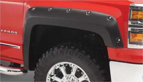 Black Pocket/Rivet Style Smooth Finish Front Fender Flares For 19-26 GMC Sierra 1500 Bushwacker
