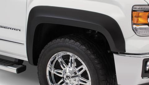 Black Extendafender Style Smooth Finish Front Fender Flares For 2016-2018 GMC Sierra 1500 Bushwacker