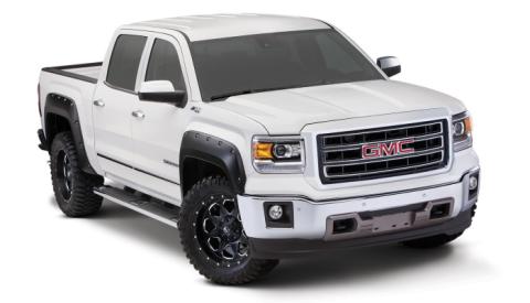 Black Pocket/Rivet Style Smooth Finish 4-Piece Fender Flare Set For 2016-2018 GMC Sierra 1500 (Incl Limited) Fits 69.3 Inch Bed Bushwacker