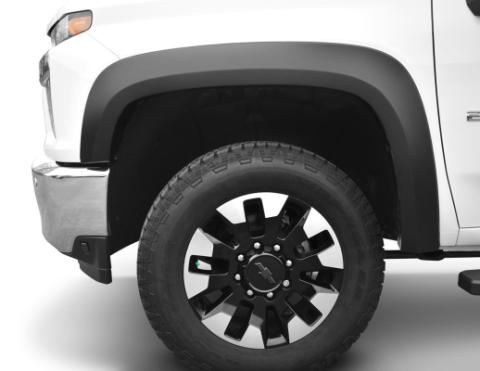 Black Extendafender Style Smooth Finish 4-Piece Fender Flare Set For 2020-2026 Chevrolet Silverado 2500/3500 Bushwacker