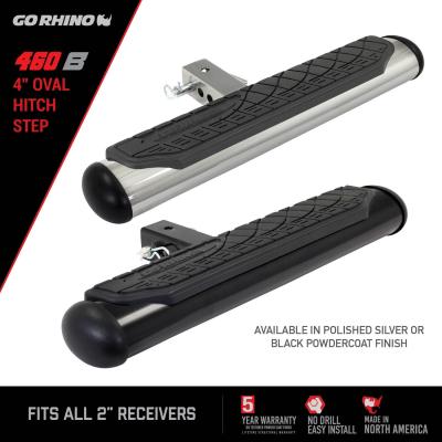 4 Inch Oval Hitch Step Black Powdercoat Go Rhino