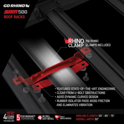 SRM500 Side Rail Kit for 55 Inch Long Rack Textured Black Go Rhino